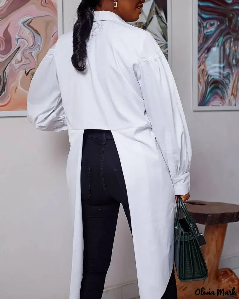 Xieyinshe - Asymmetric Long Sleeve Button Down Shirt