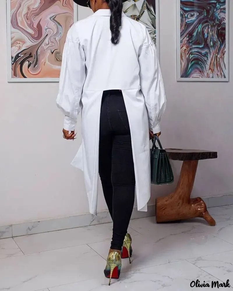 Xieyinshe - Asymmetric Long Sleeve Button Down Shirt