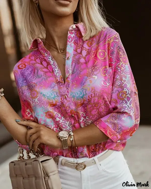 Xieyinshe - Baroque Print Long Sleeve Shirt