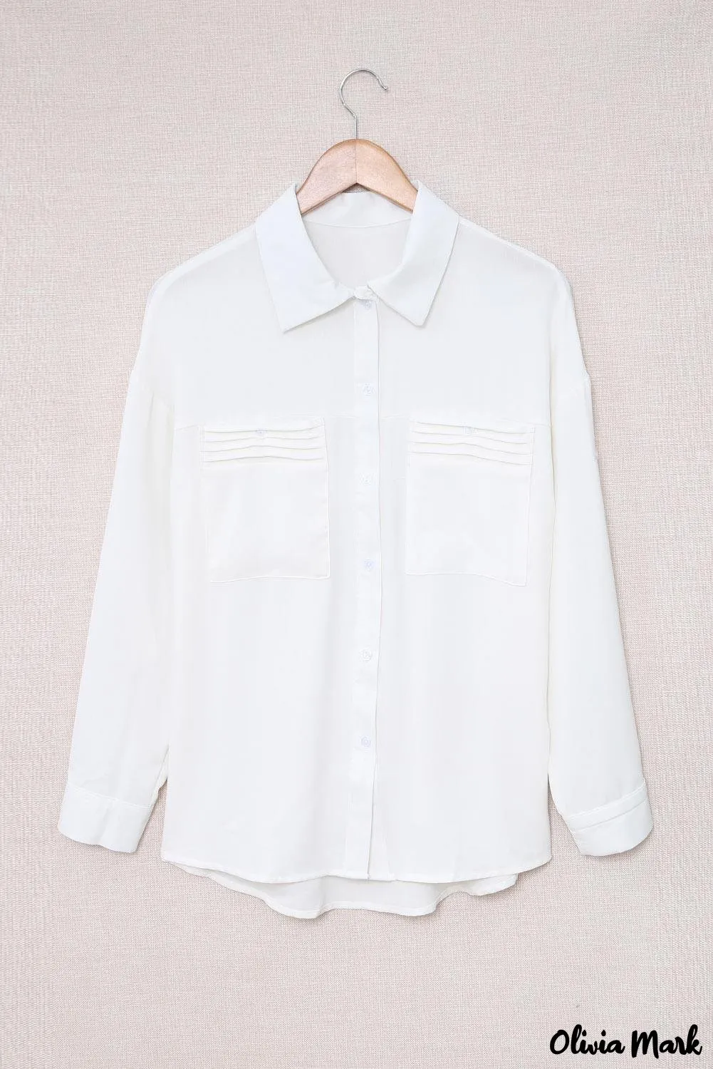 Xieyinshe - White buttoned shirt with long sleeves and plain pocket