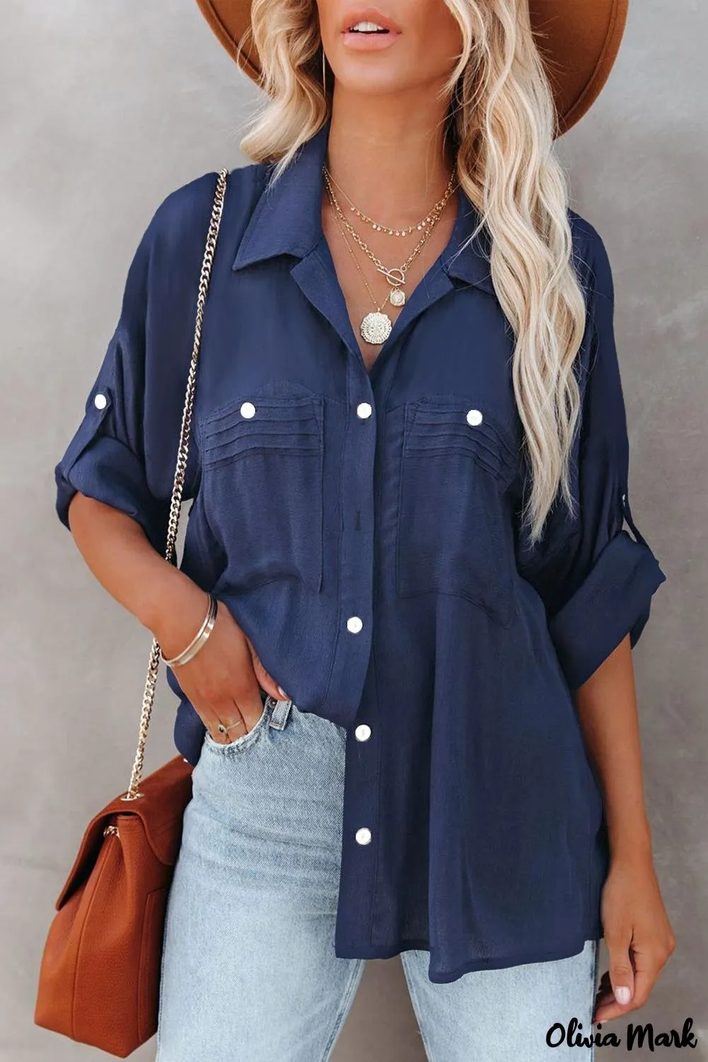 Xieyinshe - White buttoned shirt with long sleeves and plain pocket