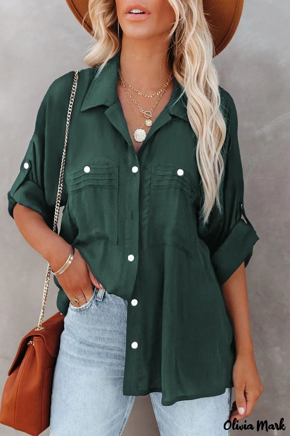 Xieyinshe - White buttoned shirt with long sleeves and plain pocket