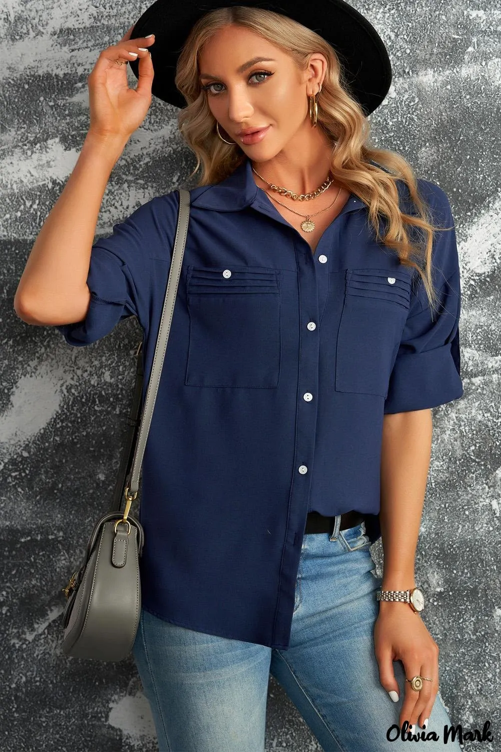 Xieyinshe - White buttoned shirt with long sleeves and plain pocket
