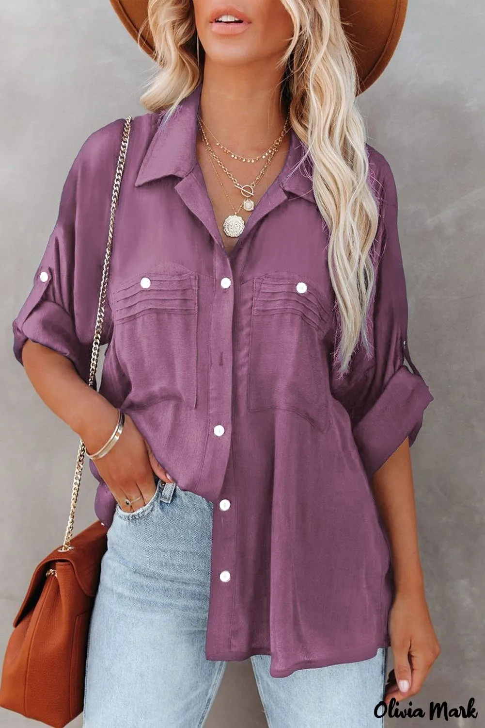 Xieyinshe - White buttoned shirt with long sleeves and plain pocket
