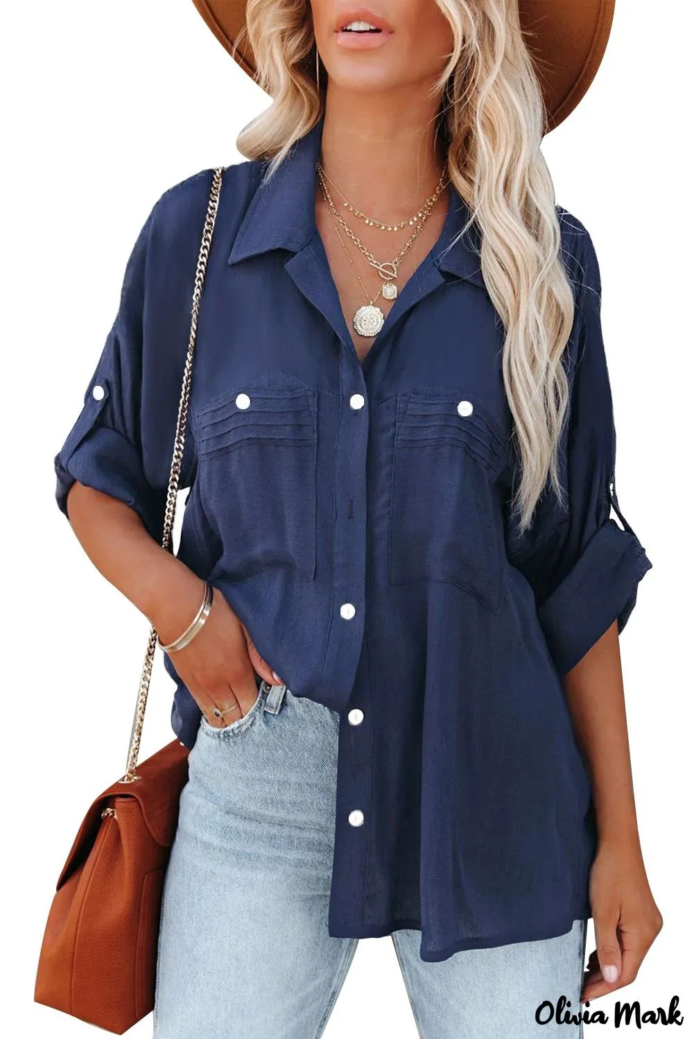 Xieyinshe - White buttoned shirt with long sleeves and plain pocket
