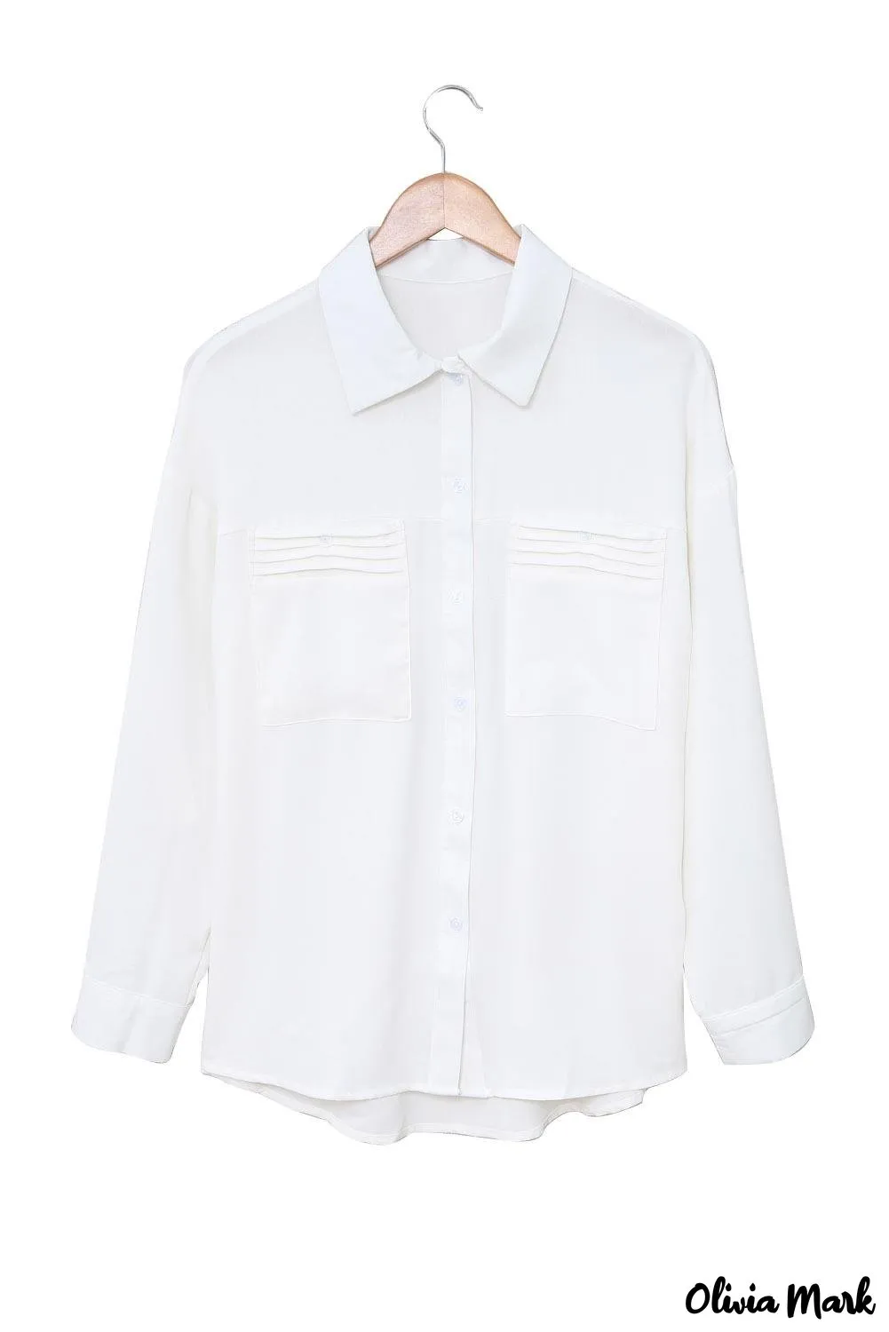 Xieyinshe - White buttoned shirt with long sleeves and plain pocket