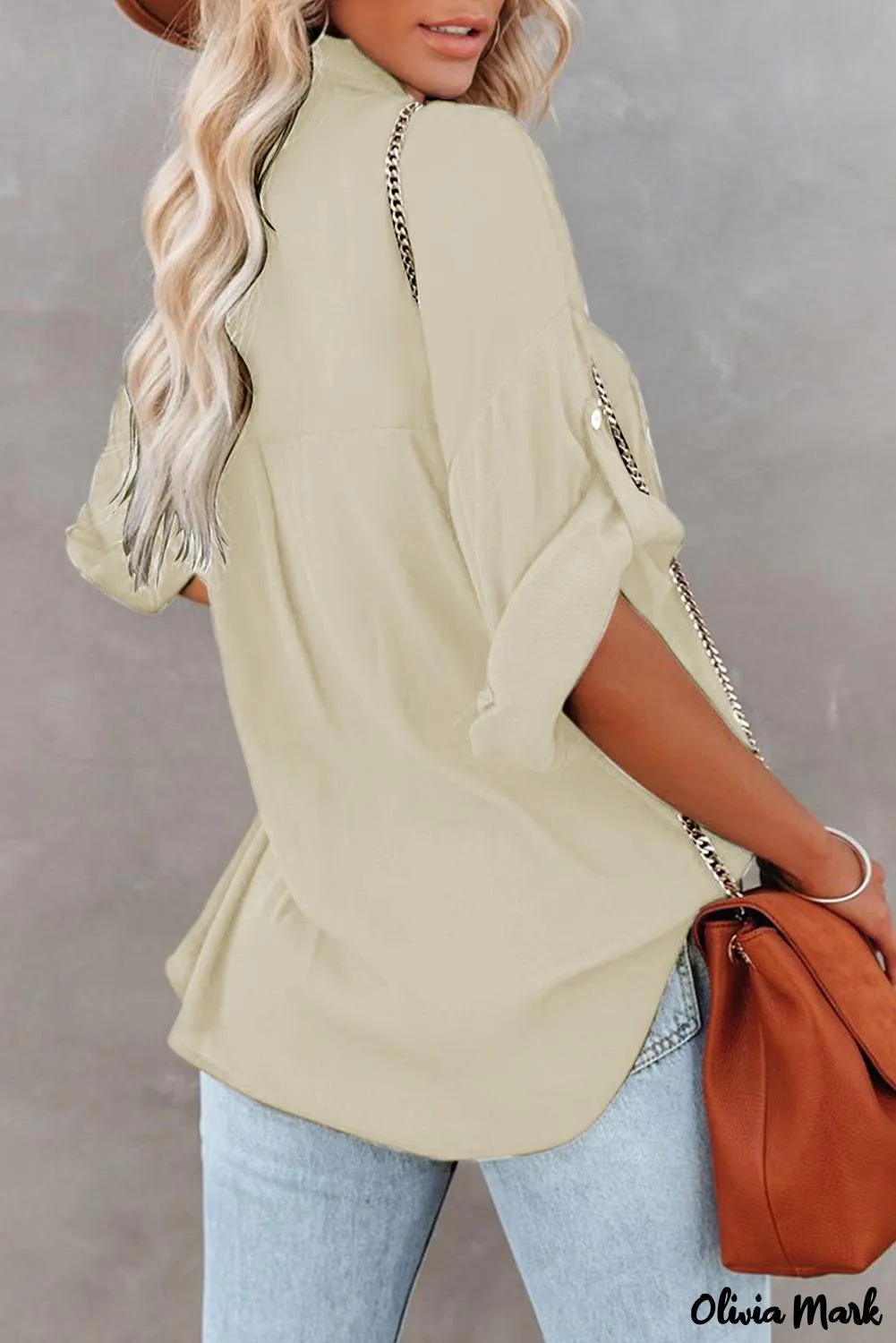Xieyinshe - White buttoned shirt with long sleeves and plain pocket