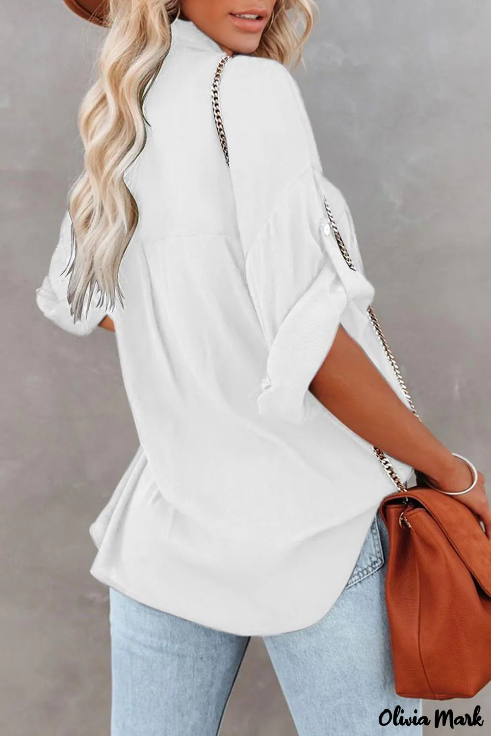Xieyinshe - White buttoned shirt with long sleeves and plain pocket