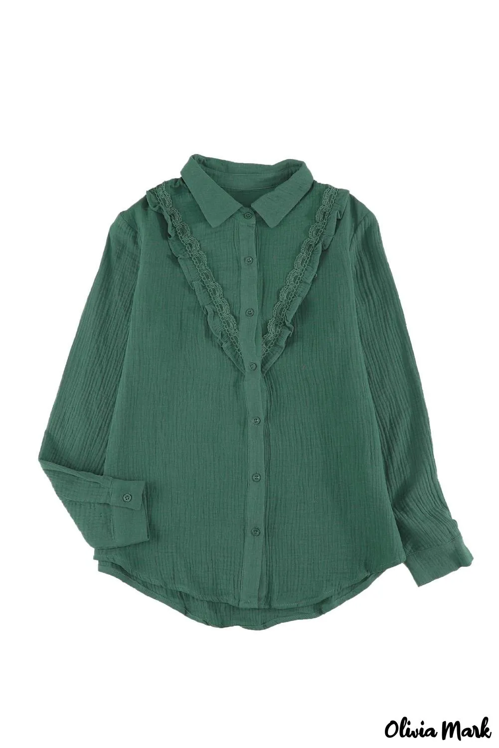 Xieyinshe - White Ruffle Crinkle Long Sleeve Shirt