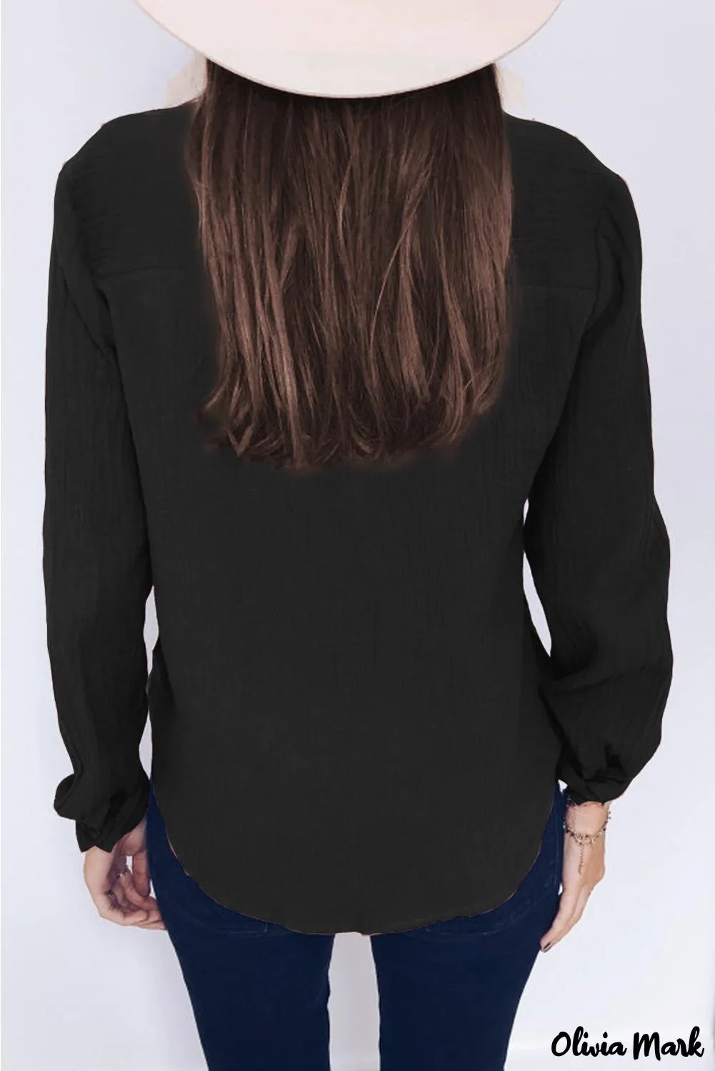 Xieyinshe - White Ruffle Crinkle Long Sleeve Shirt