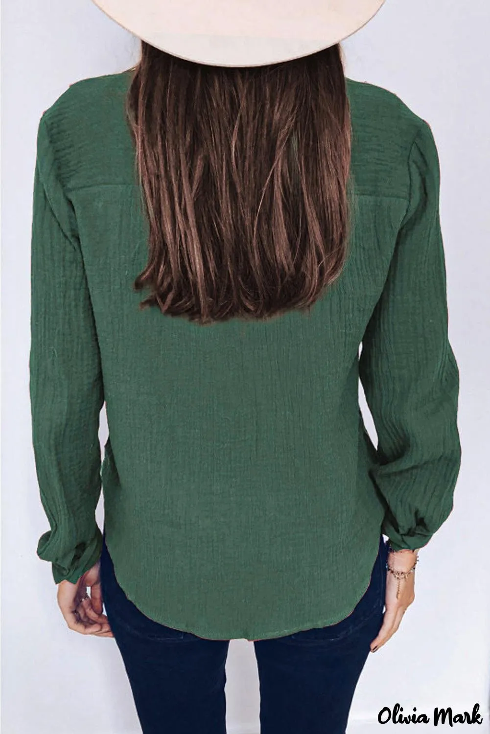 Xieyinshe - White Ruffle Crinkle Long Sleeve Shirt