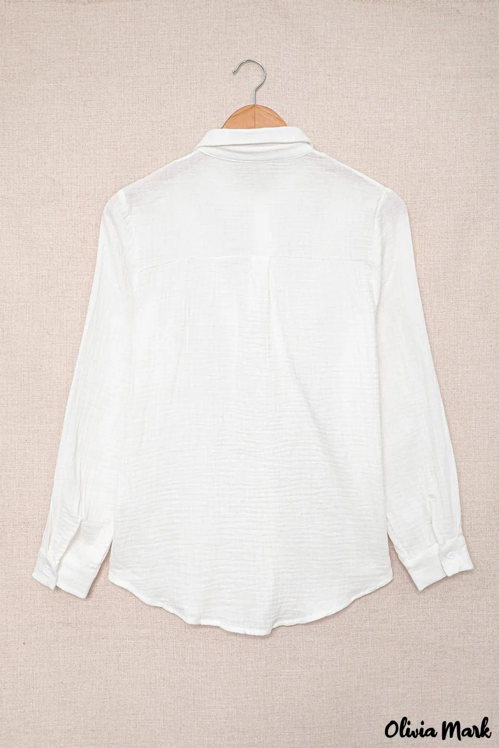 Xieyinshe - White Ruffle Crinkle Long Sleeve Shirt