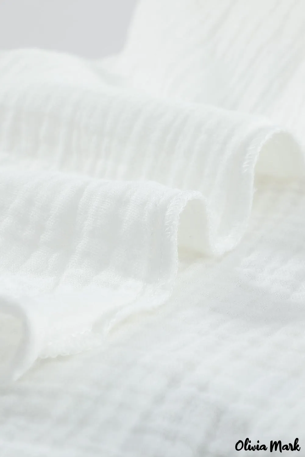 Xieyinshe - White Ruffle Crinkle Long Sleeve Shirt