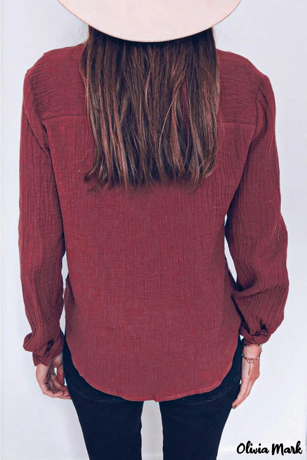 Xieyinshe - White Ruffle Crinkle Long Sleeve Shirt