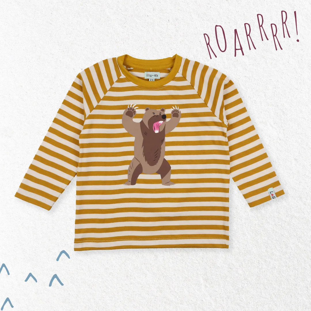 Yellow Grizzly Bear Print Top