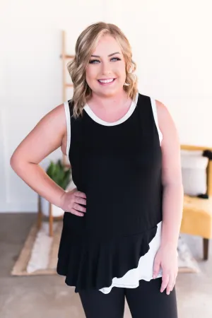 You've Got Me Sleeveless Top in Black & White
