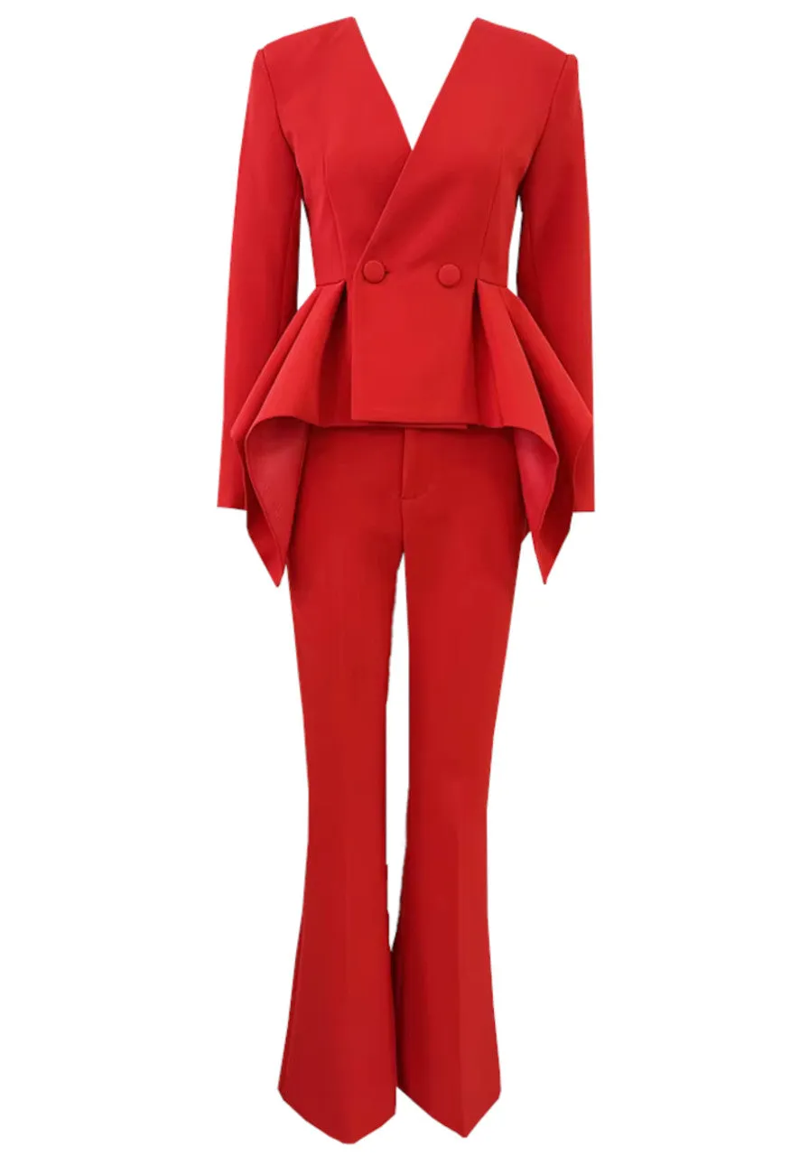 Zendaya Long Sleeve Peplum Detail Suit