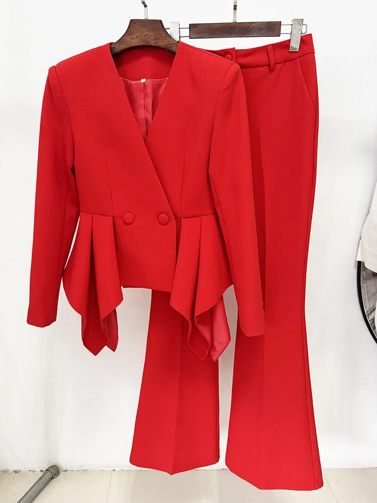 Zendaya Long Sleeve Peplum Detail Suit