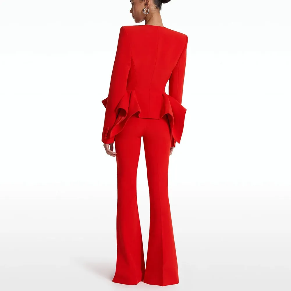 Zendaya Long Sleeve Peplum Detail Suit