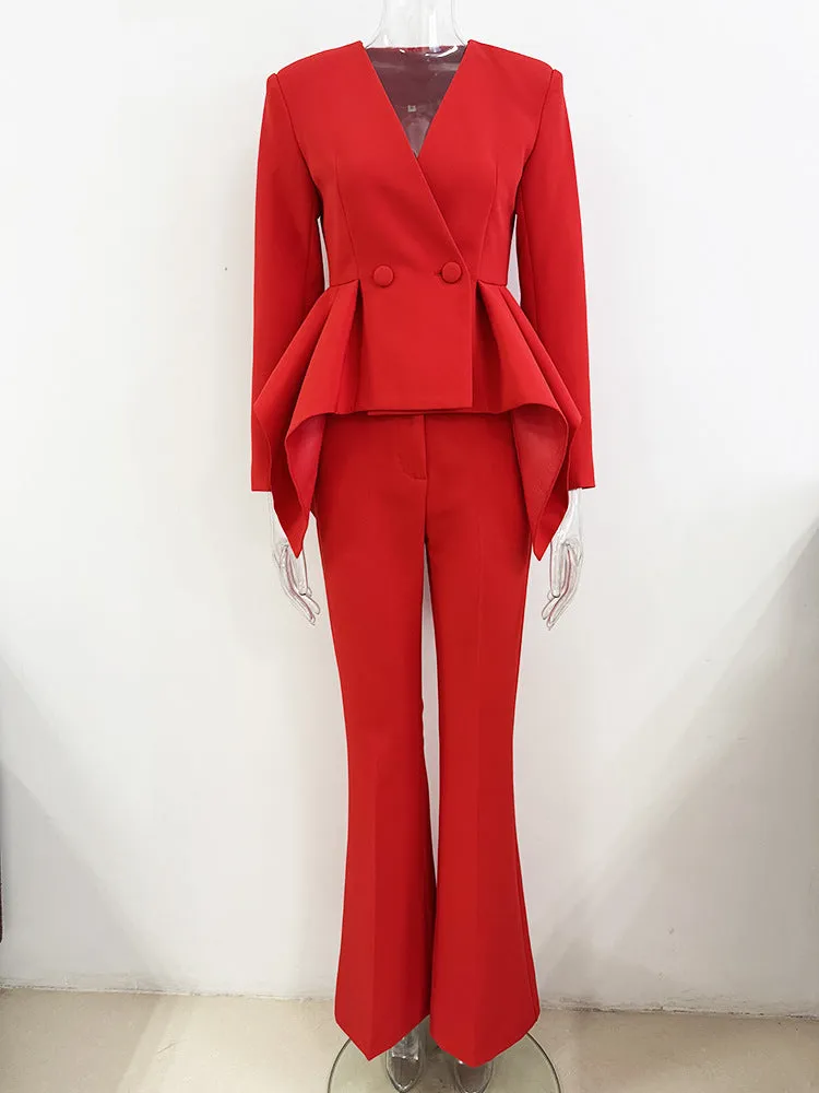 Zendaya Long Sleeve Peplum Detail Suit