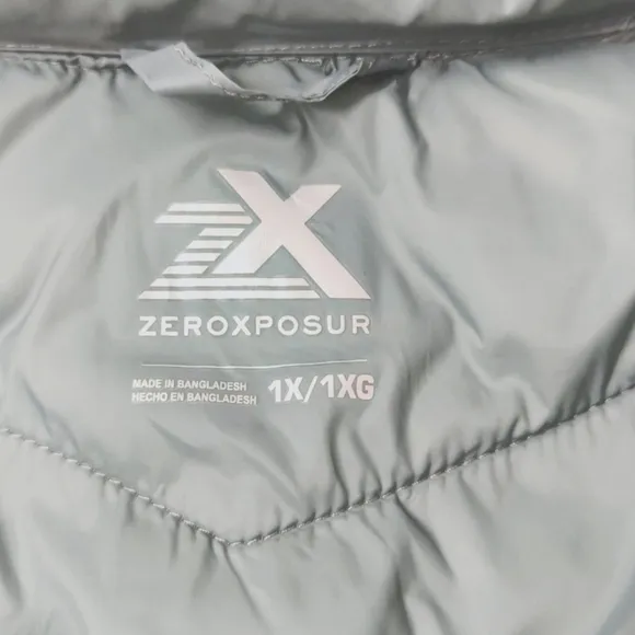 Zeroxposur Quilted Puffer Vest Steel Blue, Size 1X