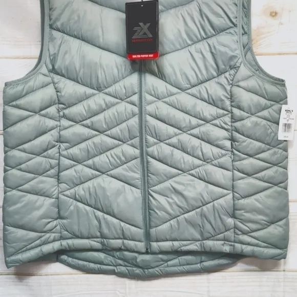 Zeroxposur Quilted Puffer Vest Steel Blue, Size 1X