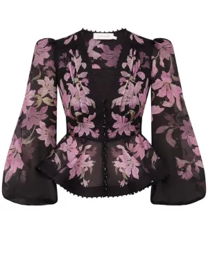 Zimmermann Dawning V Neck Beaded Blouse