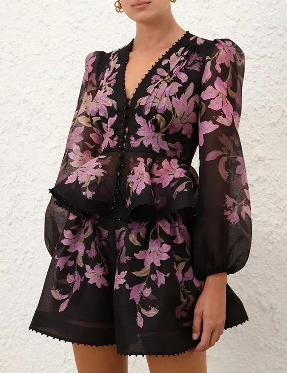 Zimmermann Dawning V Neck Beaded Blouse