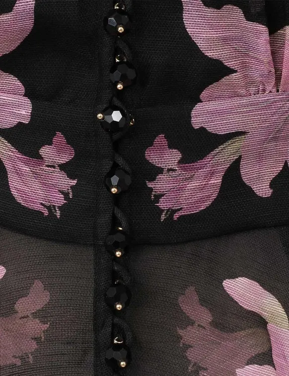 Zimmermann Dawning V Neck Beaded Blouse