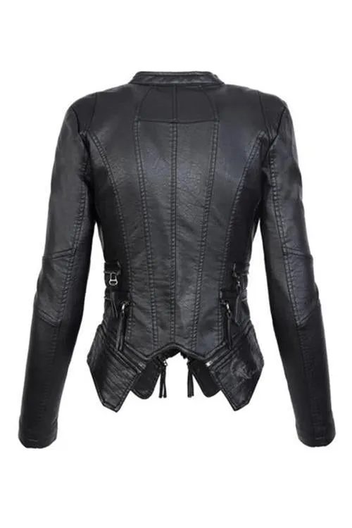 Zipper Slim Leather Jackets