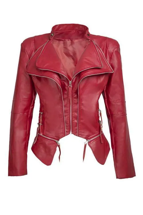 Zipper Slim Leather Jackets